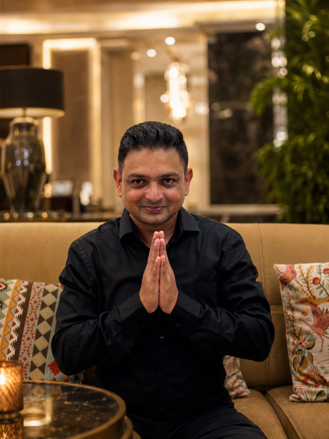 Manjunath Athanikar greeting readers with a namaste